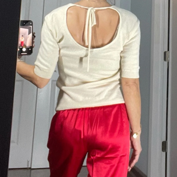 BCBG MAXAZRIA Collection 100% Cashmere Open Back Sweater size M - Picture 5 of 10